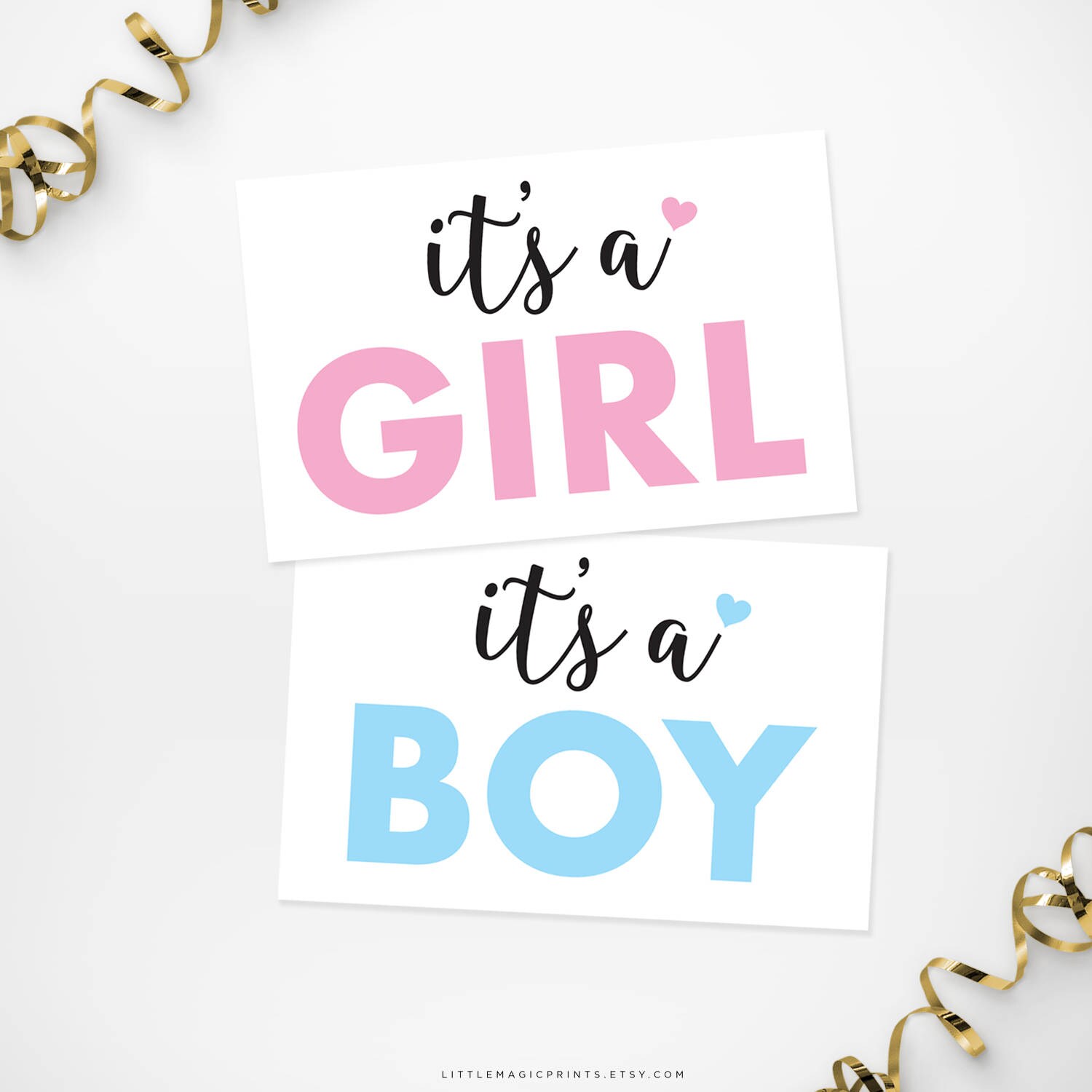 Printable It s A Girl It s A Boy Gender Reveal Signs Printable 