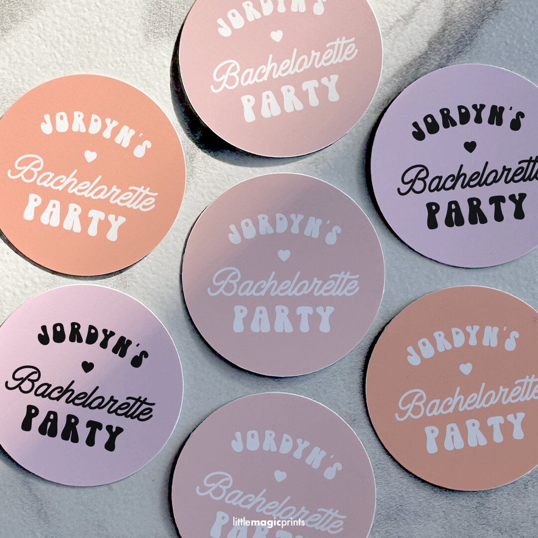 Personalized Bachelorette Party Stickers: Retro Dazed & Engaged Favor ...