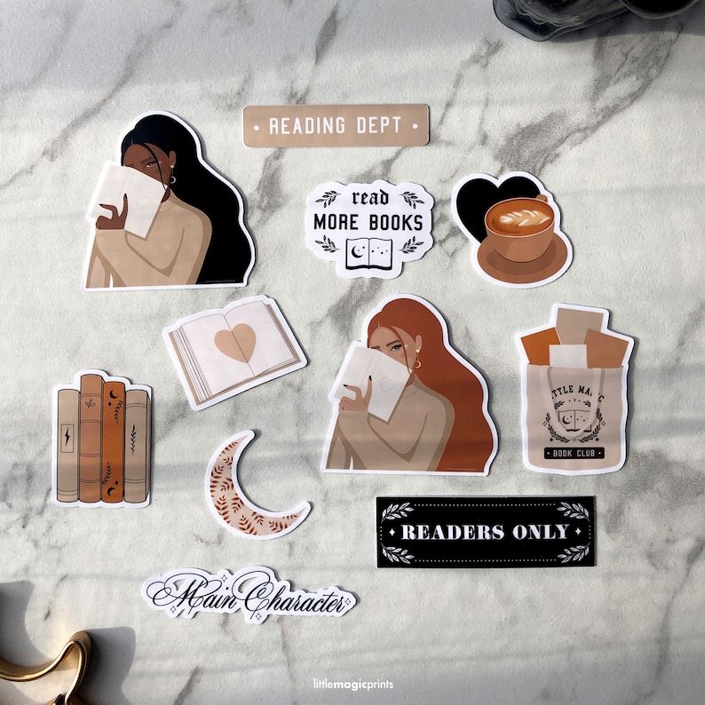 Bookish Sticker Pack Book Aesthetic Vinyl Stickers Bookish Etsy
