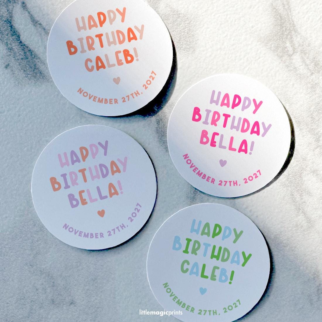 Personalized Birthday Stickers, Birthday Favor Stickers, Happy Birthday ...