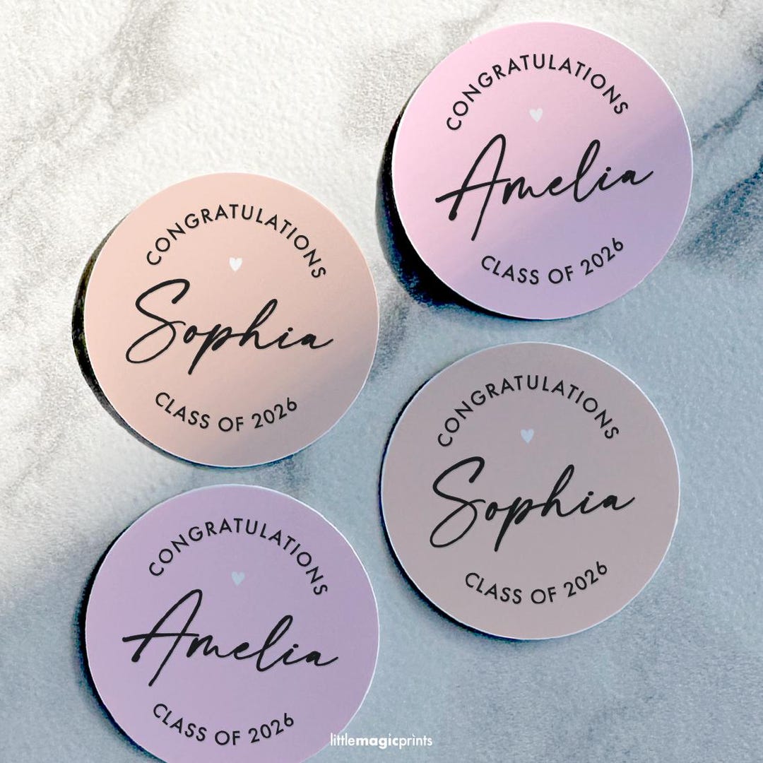 Graduation Party Favor Labels | Personalized Graduation Stickers ...