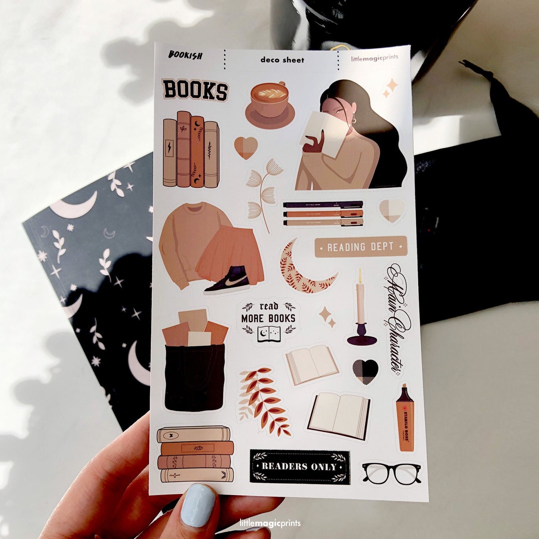Bookish Sticker Sheet Book Planner Stickers Book Stickers Etsy