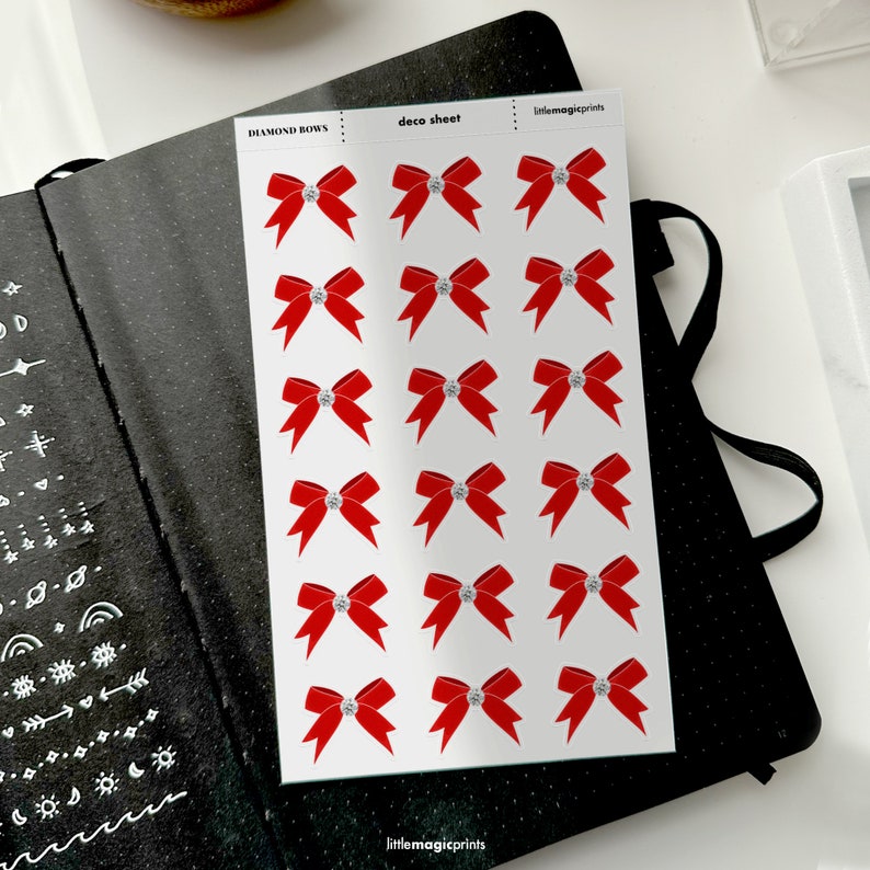 Paper Bow Sticker Bow Stickers, Bows Sticker Sheet, Decorative Sticker Sheets, Journaling ...