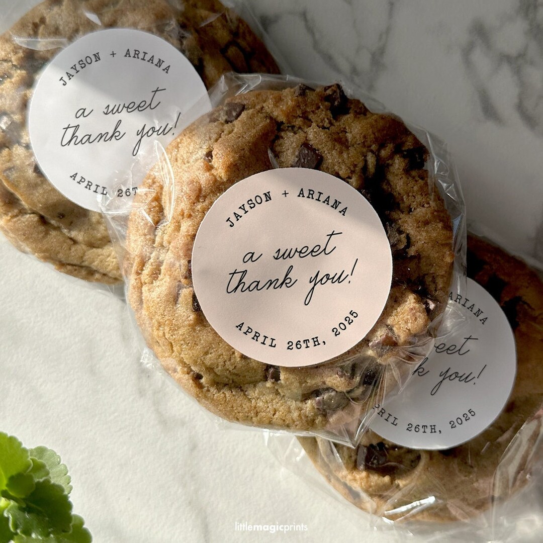 Wedding Favor Labels, Cookie Labels, A Sweet Thank You, Wedding ...