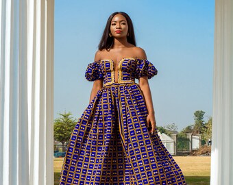 blue and gold gowns