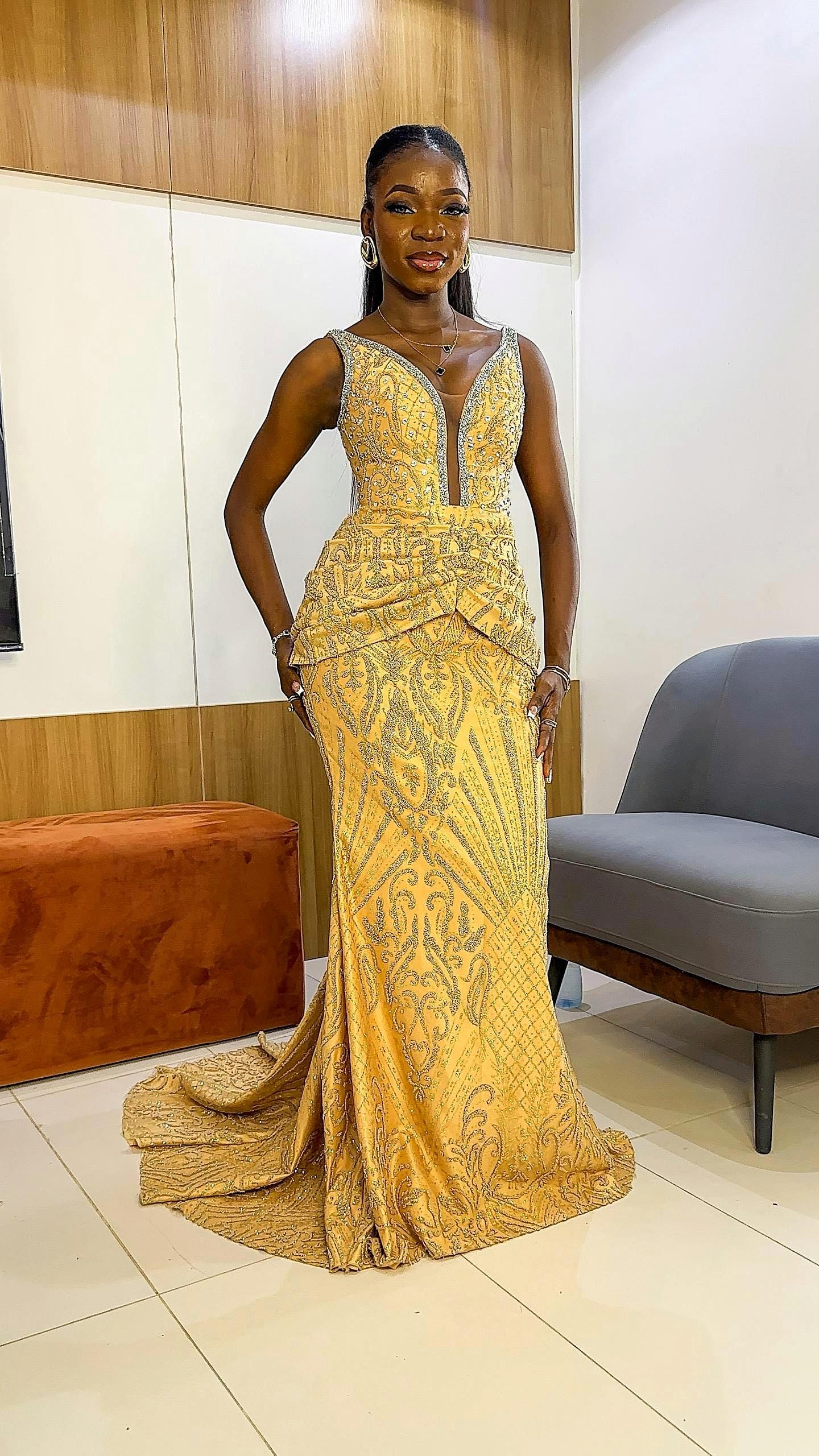 Gold Formal Asoebi Dress - Etsy