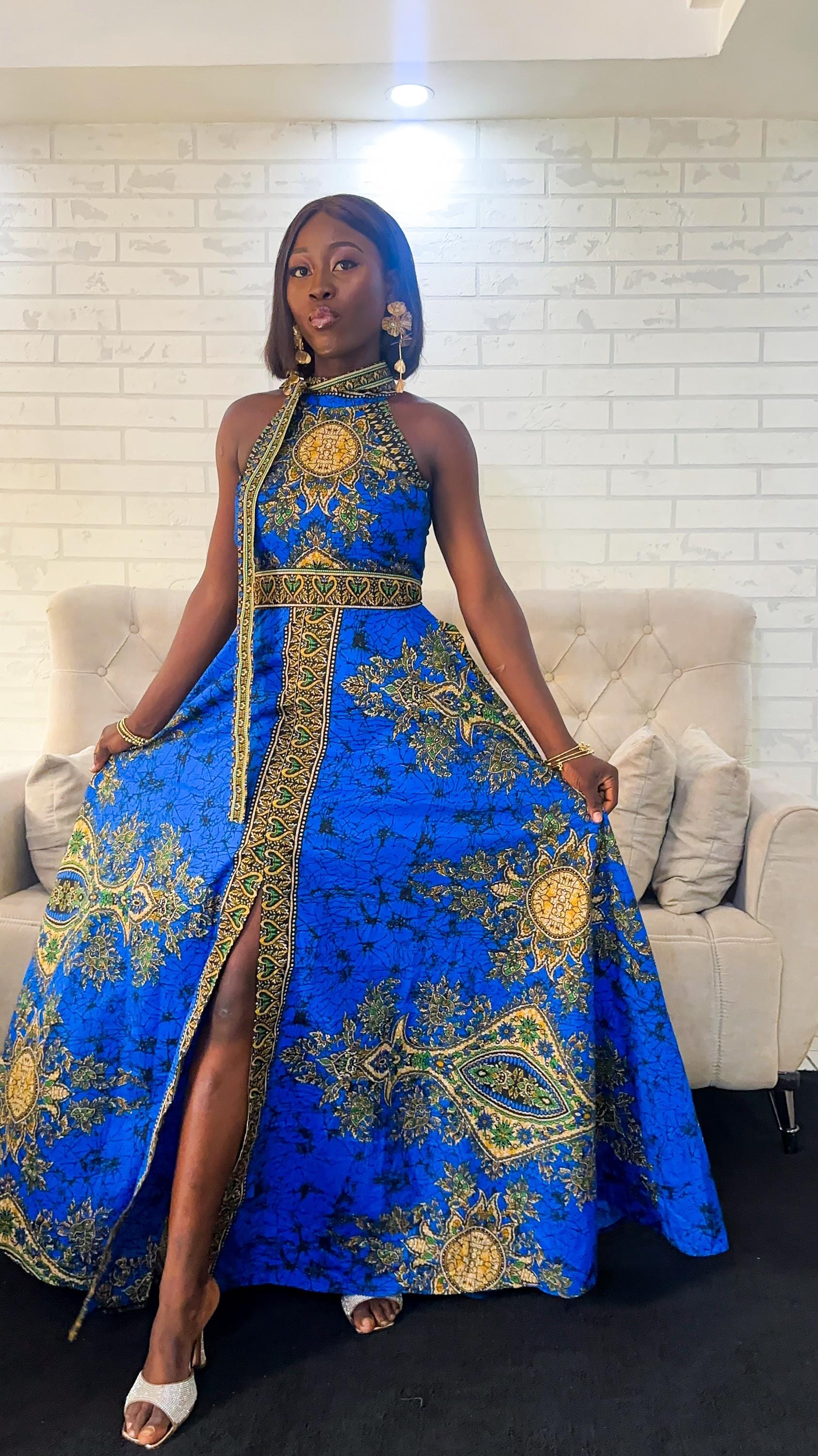 Ankara Slit Dress