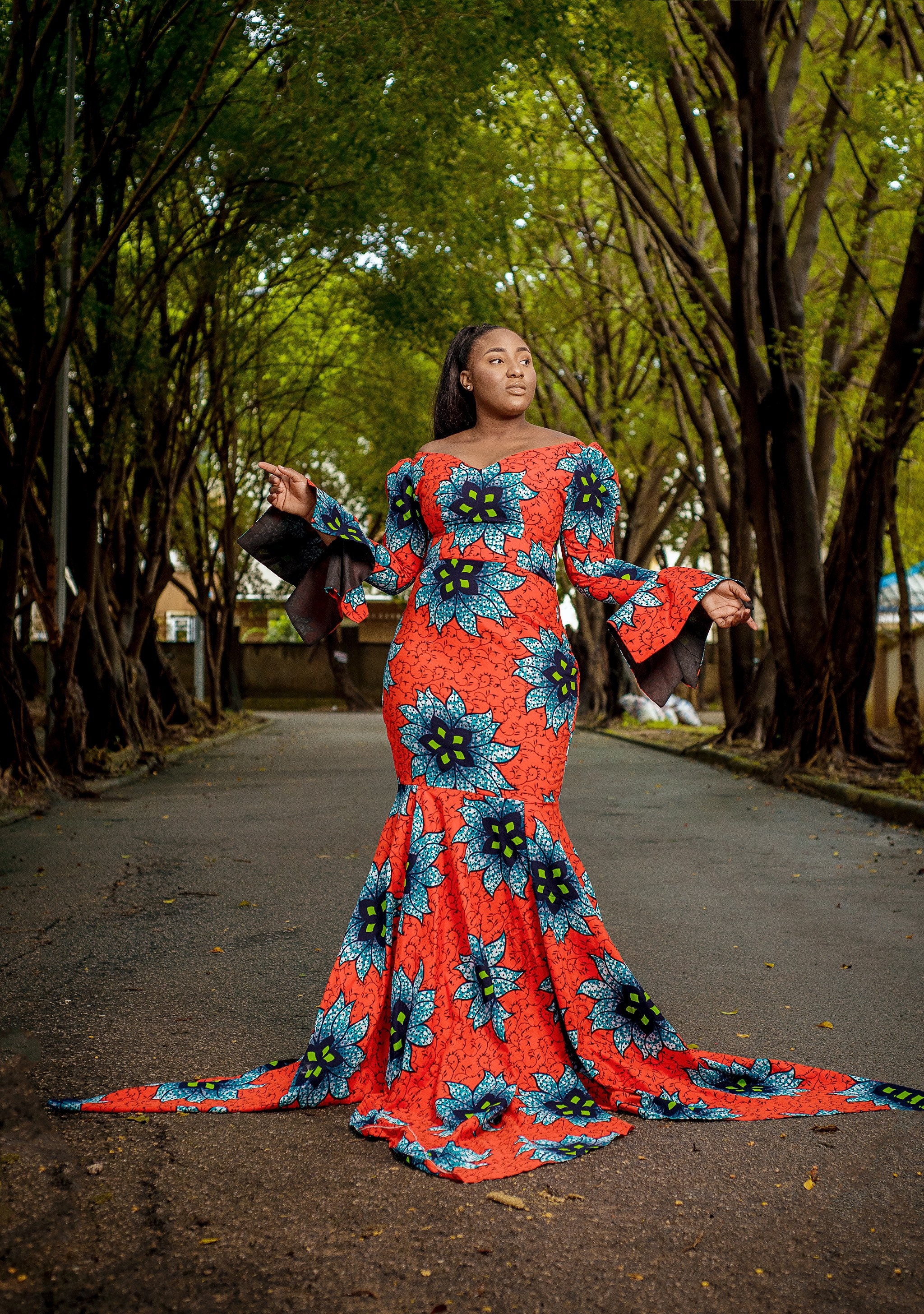 African Ankara Wedding Plus Size Dress ...