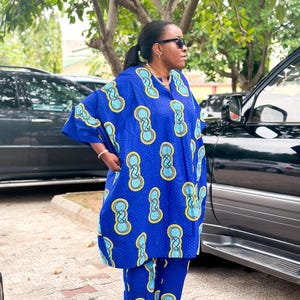 African Dashiki Top and Pants, Ankara Short Bubu, African Print Two Piece, African Trouser and Top, Colourful African Two Piece