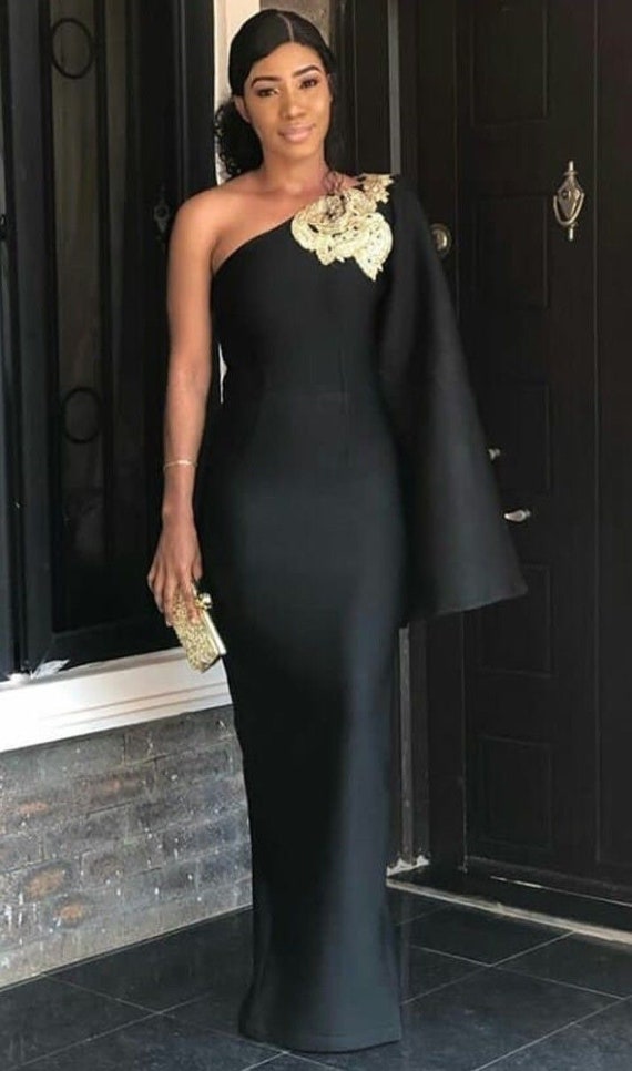 Fitted Black One Shoulder Scuba Dress, Special Event Gown - Etsy Fitted Black One Shoulder Scuba Dress, Special Event Gown - Etsy