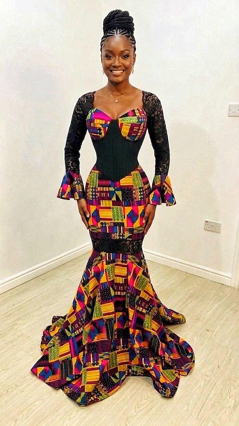 Kente Evening Dress - Etsy Kente Evening Dress - Etsy
