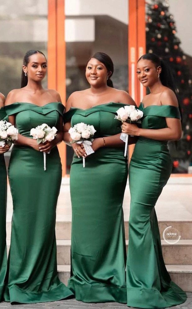 hunter green bridesmaid dresses