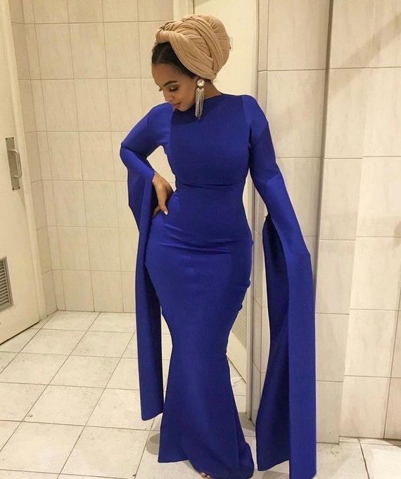 royal blue a line dress