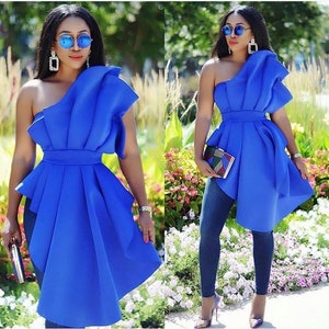 high low african top