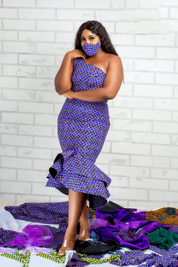 Plus size top blue midi dress