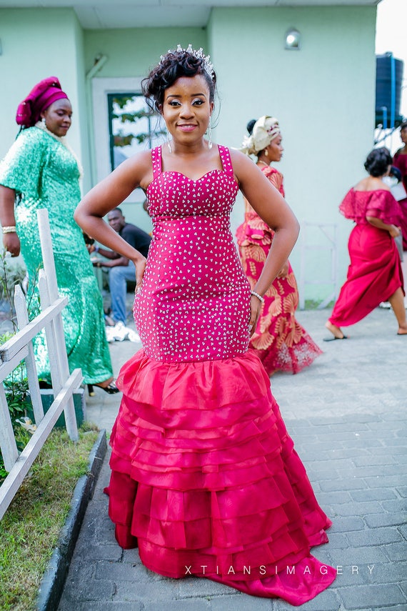 African Wedding Dress Customised Wedding Reception Dress Etsy