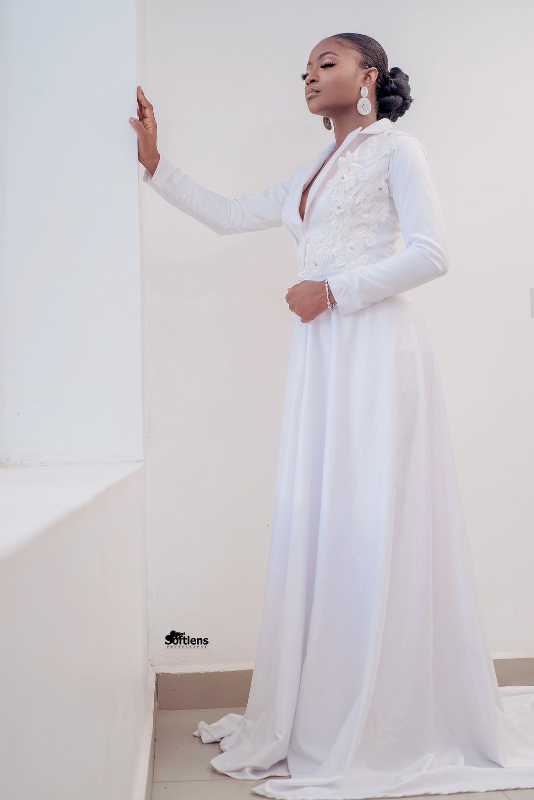 White Pant Suit With Train,women Wedding Pant Suit, Elegant White