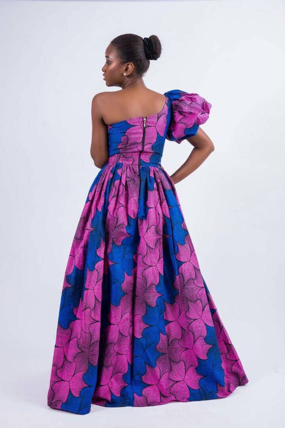 Pink Bubble Sleeve African Dress Pink 