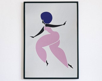 Maravilloso estampado de mujer rosa para mujeres (A4 o A3)