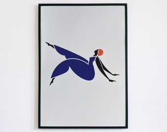 Maravillosa mujer azul estampado (A4 o A3)