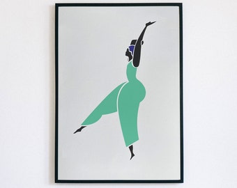 Maravillosa mujer verde estampado (A4 o A3)