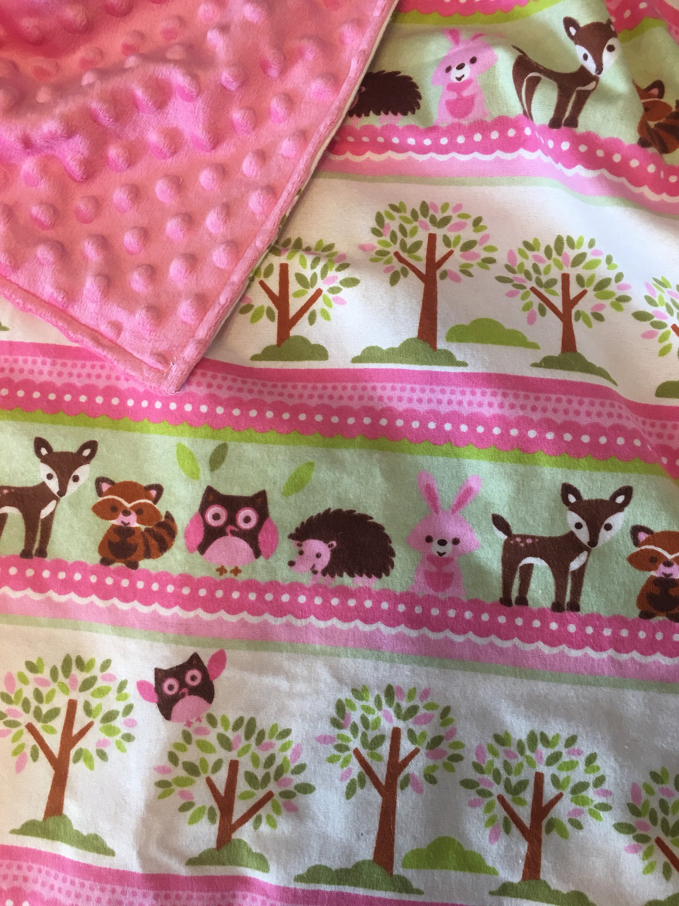 Baby Blanket Flannel And Minky Blanket Crib Blanket Owl Blanket