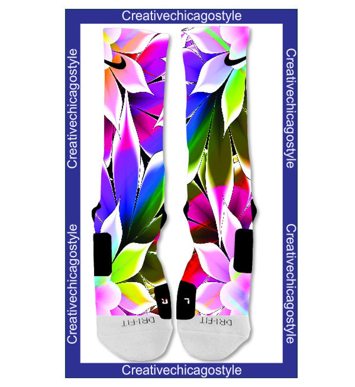 nike flower printed socks