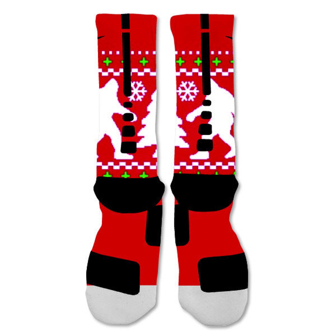Custom Nike Elite Sock Big Foot Ugly Christmas Sweater Etsy
