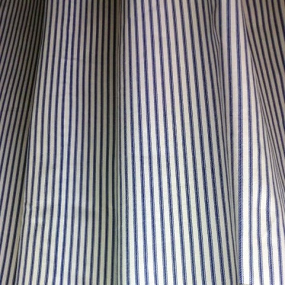 Shower Curtain Blue Ticking Cotton No Liner Needed 3 Sizes Etsy