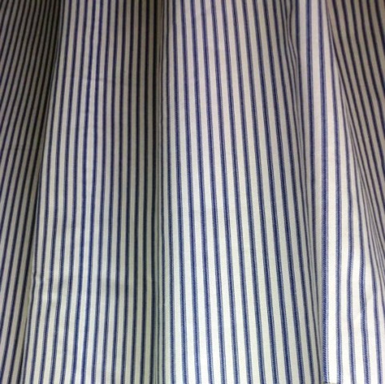 Blue Ticking Stripe Shower Curtain Made In Usa