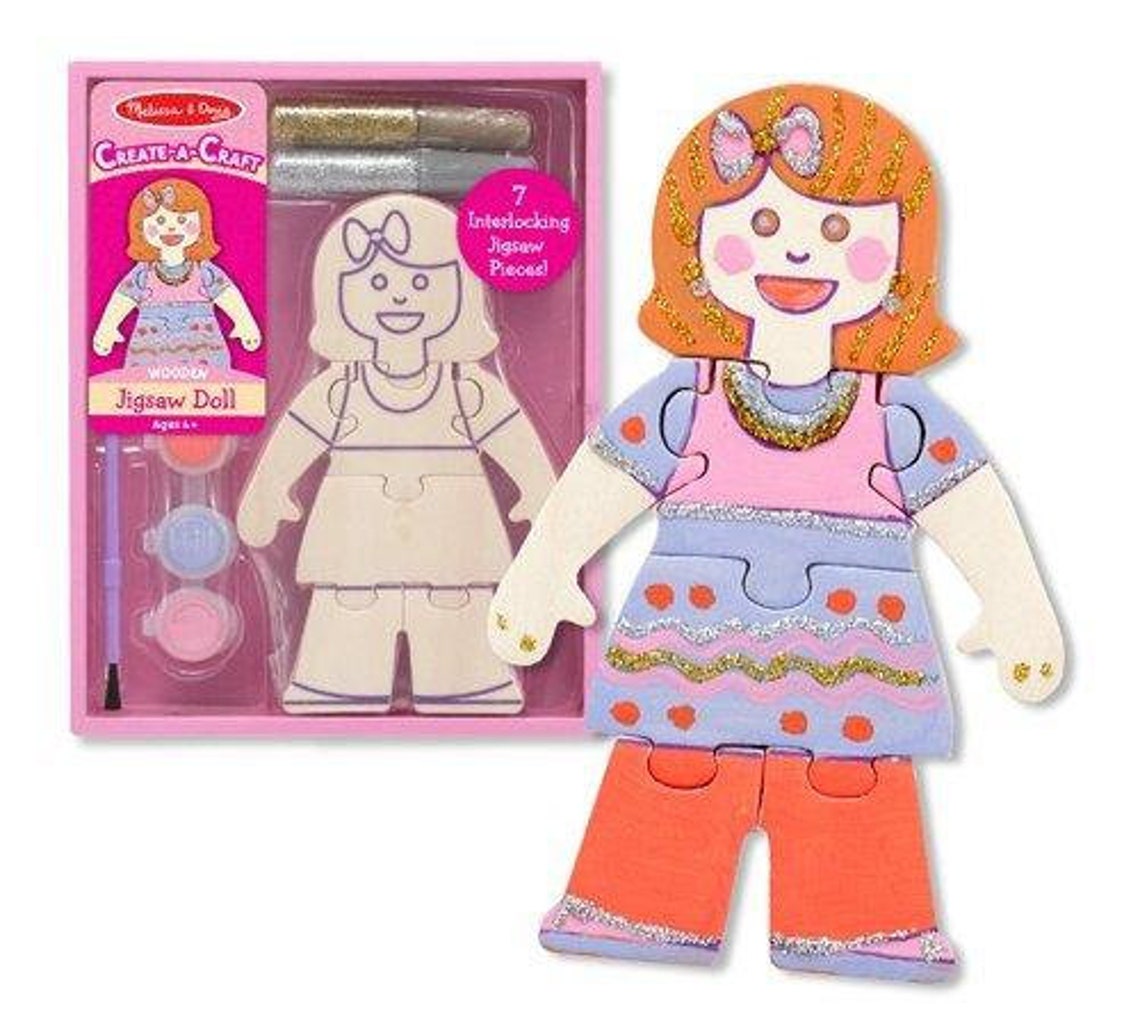 Melissa and Doug Createacraft Wooden Jigsaw Doll Kit Etsy