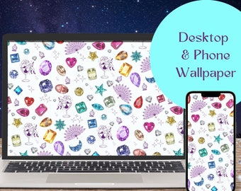 Fondo de pantalla inspirado en Bejeweled: Fondo de pantalla para teléfono y escritorio (Descarga digital)