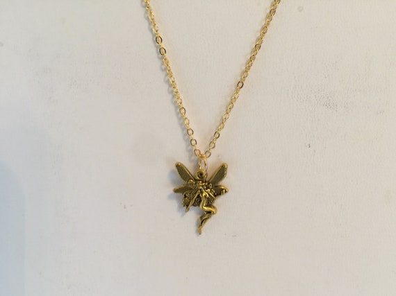 Gold tinkerbell best sale necklace