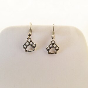Paw Print Charm Animal Rescuer Tibetan Silver Earrings