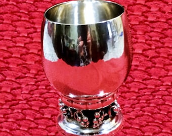 Georg Jensen Sterling Silver Deco Art Nouveau Sterling Goblet Grape Vine Wine Cup Series 296 A Gorgeous Mint Condition