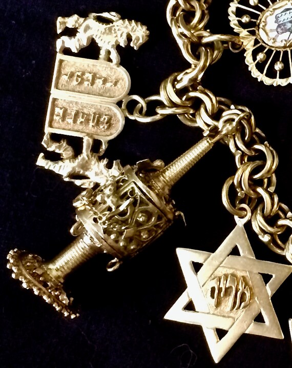 Vintage 14K Heavy Gold Judaica  Estate Hebrew  Cl… - image 7