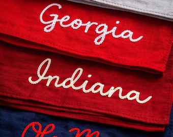 Custom Chainstitch Embroidered Bandana: Personalized Cowboy, Pet, Game Day