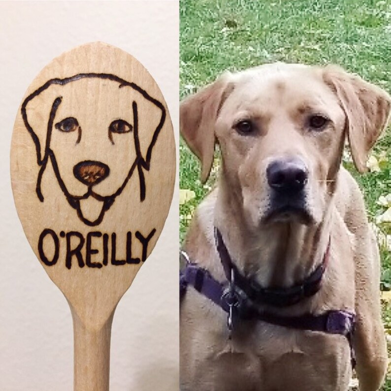 CUSTOM Wood Burned Dog Cooking Spoon Etsy