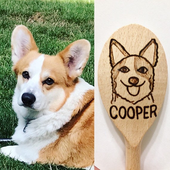 CUSTOM Wood Burned Dog Cooking Spoon Etsy