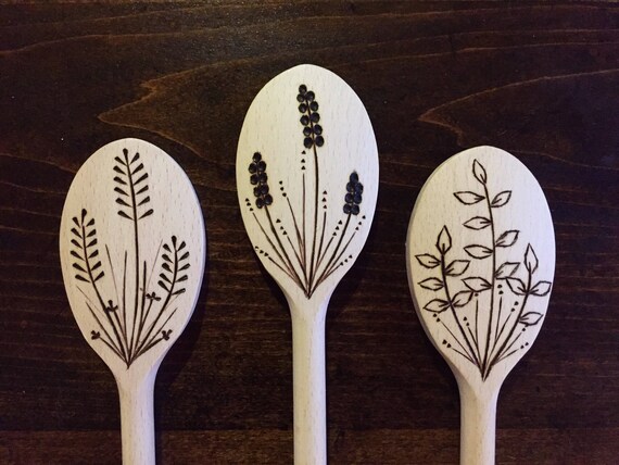 Plant Bamboo Cooking Spoons With Holder Plant Kitchen Decor Engraved Plant  Gifts For Women Bamboo Cooking Utensils Kitchen Spoons For Cooking Set  Plant Utensil Holder Halloween Decoration, Halloween Gift, Home Decor,  Kitchen
