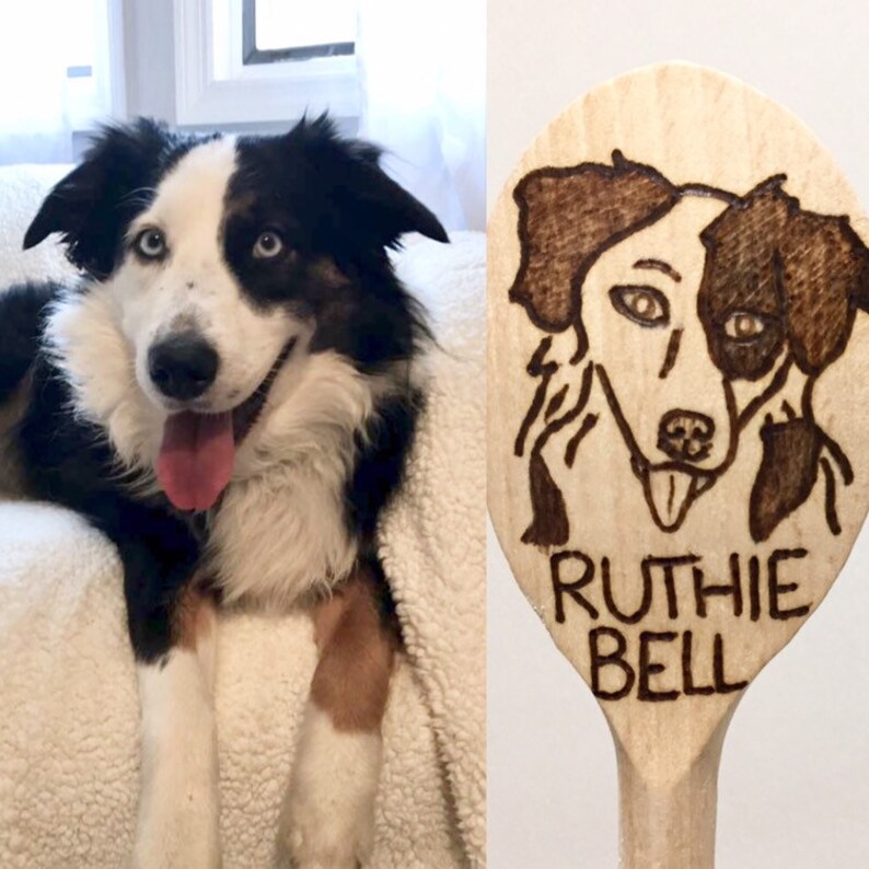 CUSTOM Wood Burned Dog Cooking Spoon Etsy