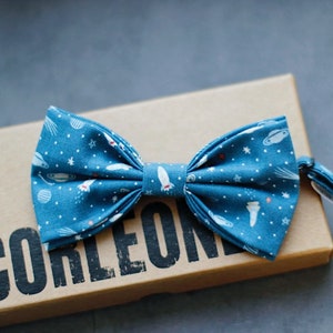 Blue cosmos print bow tie, blue bow tie, Space print, mans bow tie, kids bow tie, bachelors bow tie, prom, birthday