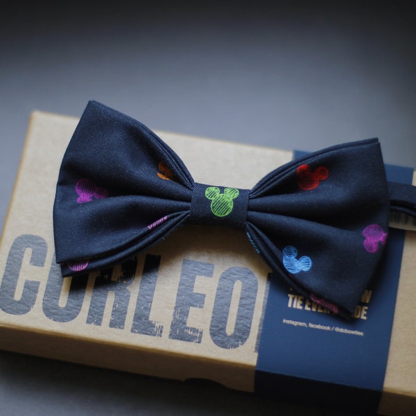 Dark Blue Mickey Mouse Bow Tie - Stand Out at Weddings, Parties, or as an Adorable Kids' Accessory! (Adult size pre-order)