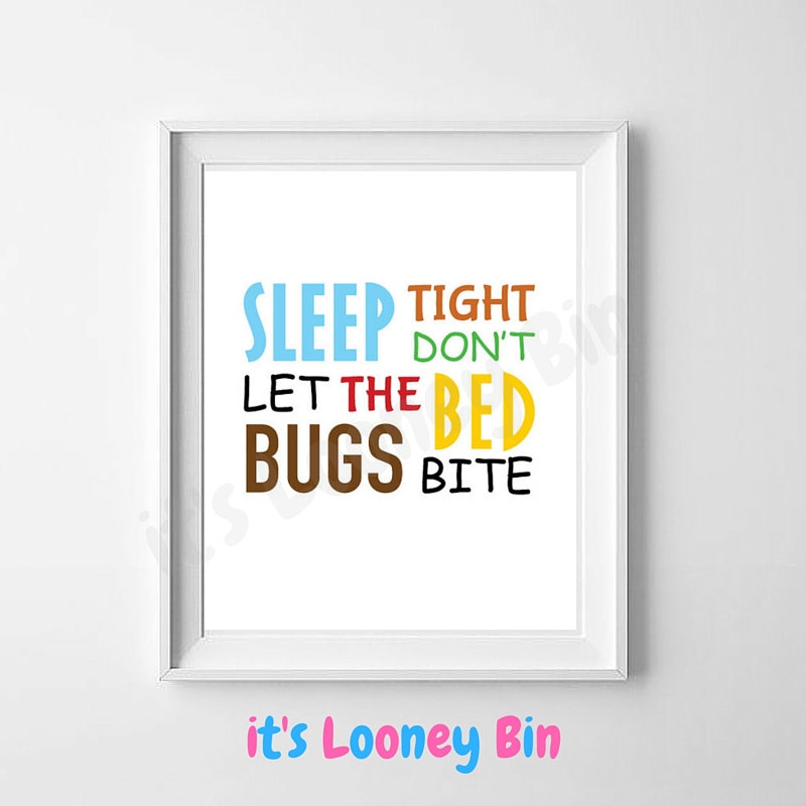 Nursery Wall Art Sleep Tight Don't Let The Bed Bugs Bite | Etsy