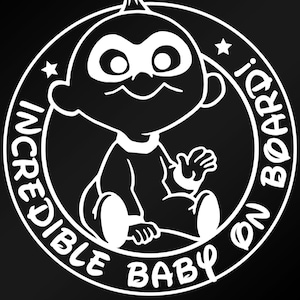 Naklejka Disney - Naklejka Baby On Board - Iniemamocni 2 Naklejka - Naklejka Incredible Baby On Board - Naklejka Incredibles - Naklejka Pixar