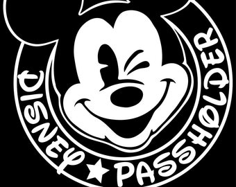 Disney Decal - Disney Passholder Decal - Mickey Mouse Passholder Decal - mickey pass holder decal