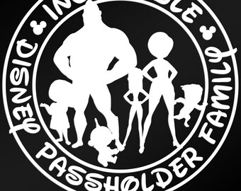 PIXAR Incredibles Family Decal Car Mac