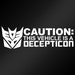 Transformers Decal - Decepticons Decal - Caution Decal - This Vehicle ...