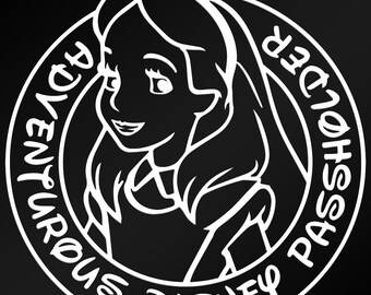 Disney Decal - Disney Passholder Decal - Alice in Wonderland Decal - alice in wonderland passholder decal - Alice sticker