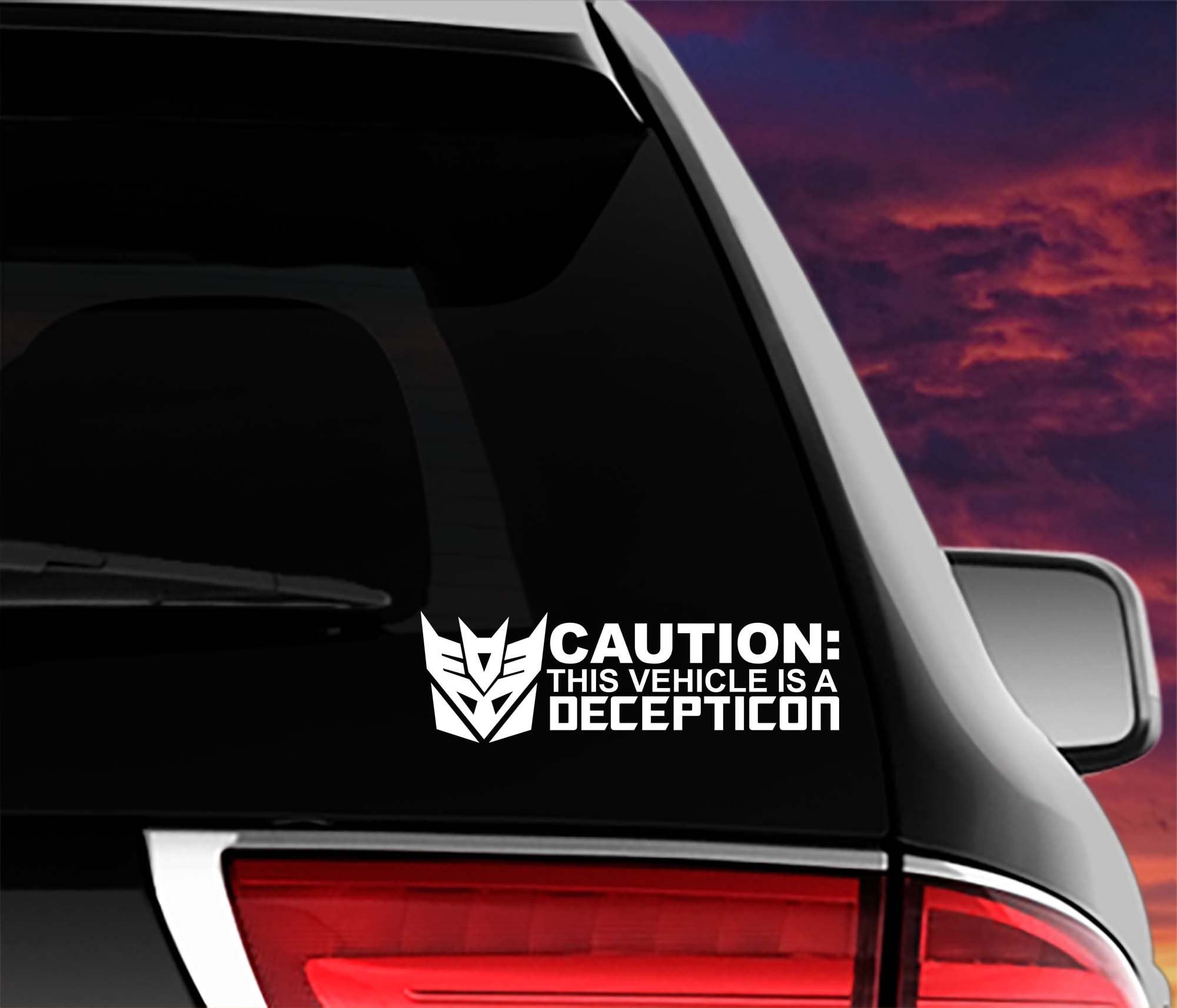 Transformers Decal - Decepticons Decal - Caution Decal - This Vehicle ...